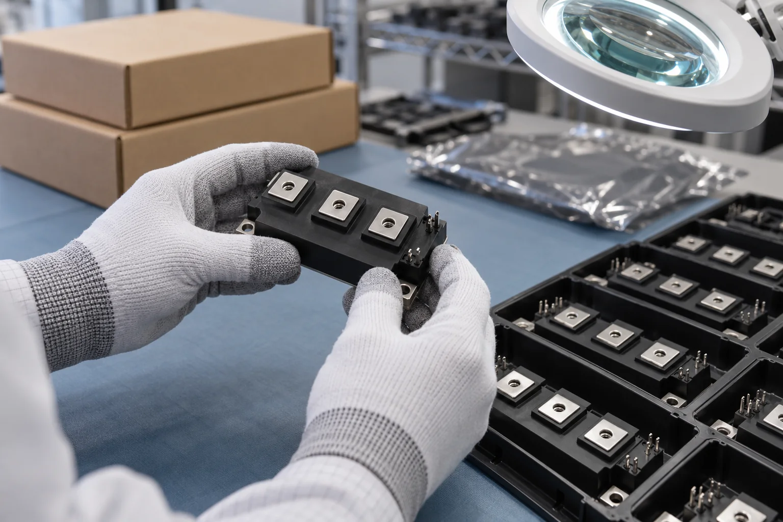 Illustrative component inspection and packaging review
